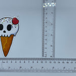 Ice Scream Skull Vinyl Sticker: Funny Goth Laptop Decal