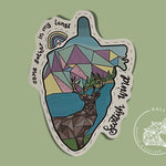 Scottish Wind Vinyl Sticker: Polygon Stag, Pastel Loch