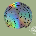 Frightened Rabbit Lyrics Sticker: Iridescent Moon Vinyl Decal