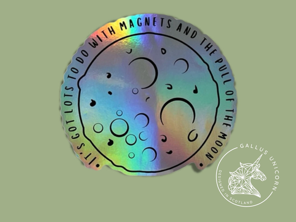 Frightened Rabbit Lyrics Sticker: Iridescent Moon Vinyl Decal