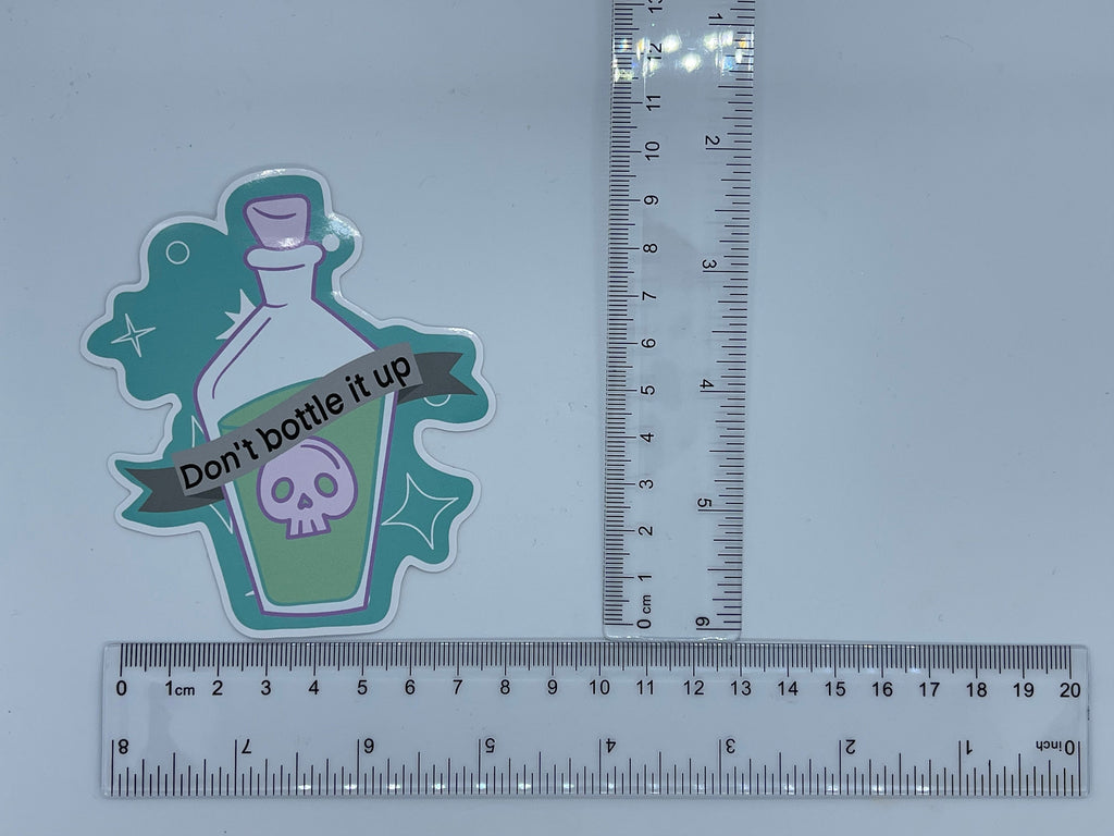 Don't Bottle It Up Glossy Vinyl Sticker, Mental Health Gift