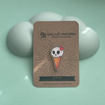 Ice Scream Skull Acrylic Pin: Spooky Sweet Treat, Recycled Acrylic