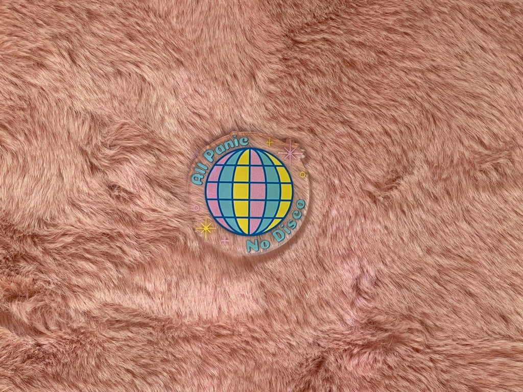 All Panic No Disco Acrylic Pin: Pastel Disco Ball Brooch