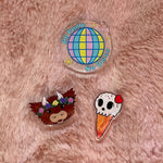 Ice Scream Skull Acrylic Pin: Spooky Sweet Treat, Recycled Acrylic