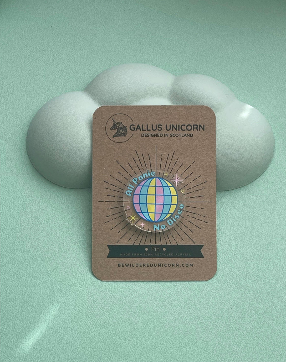 All Panic No Disco Acrylic Pin: Pastel Disco Ball Brooch