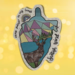 Scottish Wind Vinyl Sticker: Polygon Stag, Pastel Loch