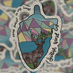 Scottish Wind Vinyl Sticker: Polygon Stag, Pastel Loch