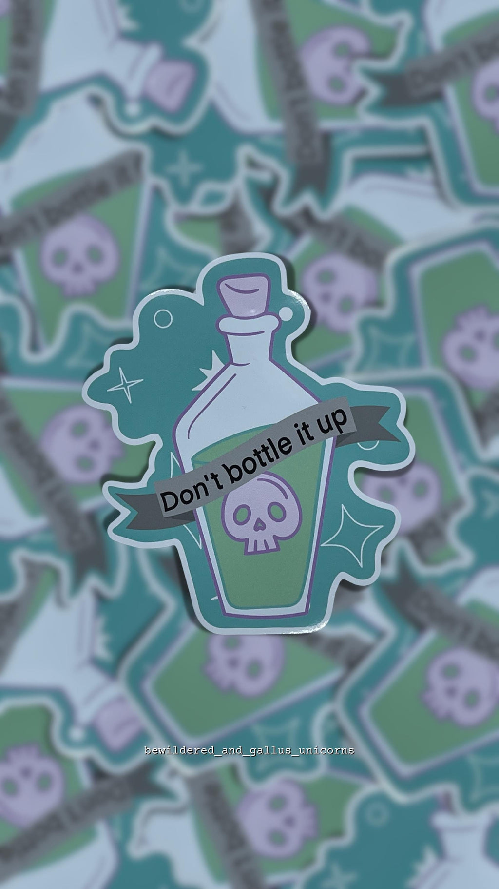 Don't Bottle It Up Glossy Vinyl Sticker, Mental Health Gift
