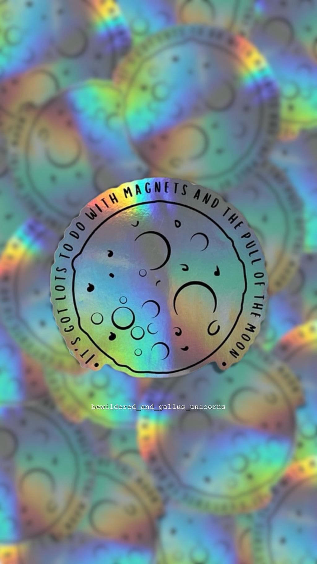 Frightened Rabbit Lyrics Sticker: Iridescent Moon Vinyl Decal