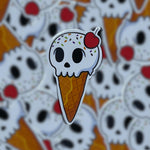 Ice Scream Skull Vinyl Sticker: Funny Goth Laptop Decal