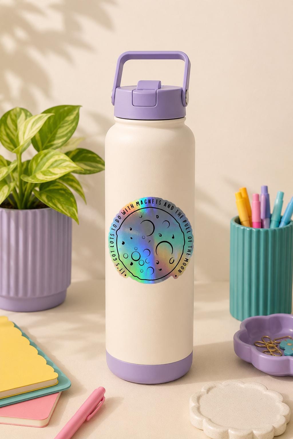 Frightened Rabbit Lyrics Sticker: Iridescent Moon Vinyl Decal