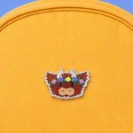 Highland Cow Acrylic Pin: Floral Crown, Scottish Recycled Coo